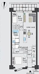 パークシティー高田馬場 2LDKの間取図画像