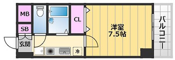 クレシア中百舌鳥 702｜大阪府堺市北区中百舌鳥町5丁(賃貸マンション1DK・7階・21.70㎡)の写真 その2