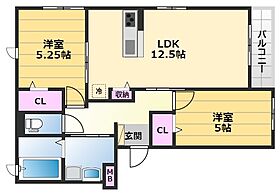 モンレーヴ三国ヶ丘 102 ｜ 大阪府堺市堺区南三国ヶ丘町1丁10-1（賃貸マンション2LDK・1階・59.49㎡） その2