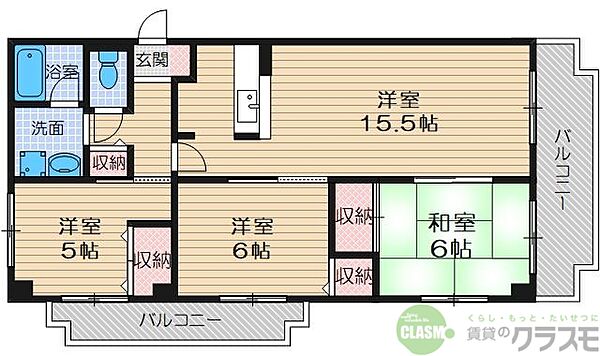 大阪府茨木市玉瀬町(賃貸マンション3LDK・4階・72.00㎡)の写真 その2