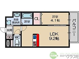 大阪府茨木市沢良宜西1丁目（賃貸マンション1LDK・1階・33.88㎡） その2