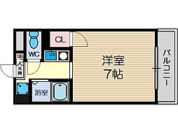 ローズインローズ2 1Kの間取図画像