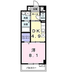 パールハイツ 1DKの間取図画像