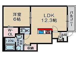 Affabile 1LDKの間取図画像