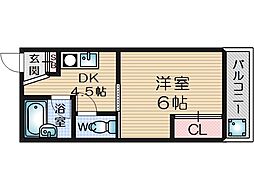 エストー1小野原 1DKの間取図画像