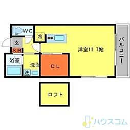 カサ・デ・ビオラ ワンルームの間取図画像