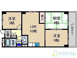 天王タウンハイツ 3LDKの間取図画像
