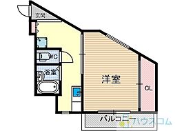 アンフィニィ・庄3 1Kの間取図画像