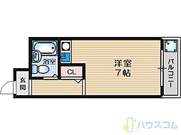 フジハイツ ワンルームの間取図画像