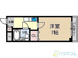 安田第3ビル 1Kの間取図画像