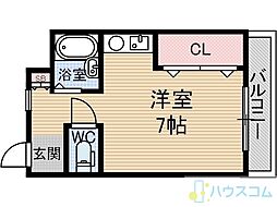 アンフィニィ・橋の内3 ワンルームの間取図画像