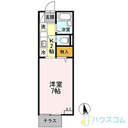 プリマベーラ 1Kの間取図画像