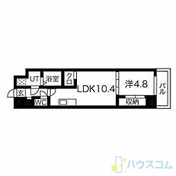 ビエラコート岸部中 1LDKの間取図画像