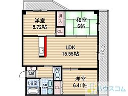 セゾンボナール 3LDKの間取図画像