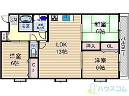 サンクリスタルハウス 3LDKの間取図画像