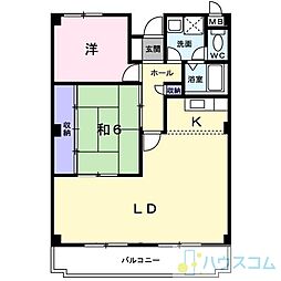 エスポワール茨木 2LDKの間取図画像
