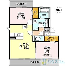ディライト 2LDKの間取図画像