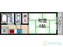 ハイツ安藤 1Kの間取図画像