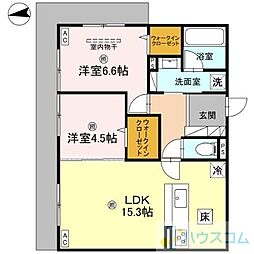 D-residence南茨木II 2LDKの間取図画像
