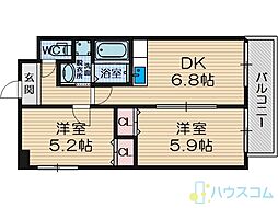 ショーシコン壱番館 2DKの間取図画像
