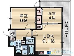ロアールF 2LDKの間取図画像