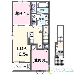 ジェイ プラサーダ 2LDKの間取図画像