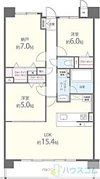 フロイデ川添 3LDKの間取図画像
