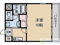 ラメゾンリュミエール・彩都 1Kの間取図画像