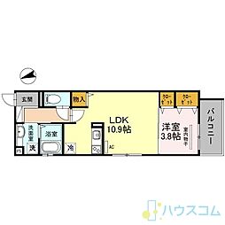 レストバル上泉 1LDKの間取図画像