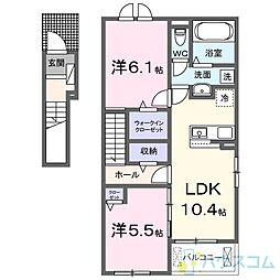 鳥飼下2丁目アパート(028079301) 2LDKの間取図画像