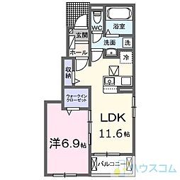 鳥飼下2丁目アパート(028079301) 1LDKの間取図画像