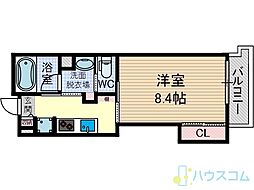 アンソレイユ茨木中条中津町 1Kの間取図画像