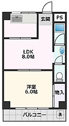 末広ビル 4階2Kの間取り