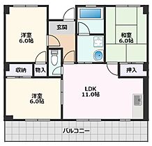 エクセル千里 301 ｜ 大阪府吹田市山田西1丁目1-2（賃貸マンション3LDK・3階・63.00㎡） その2