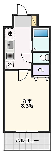 グレイス丸萬 411｜大阪府吹田市豊津町(賃貸マンション1K・4階・25.03㎡)の写真 その3