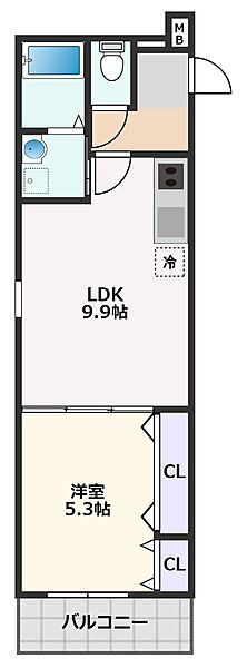 Luce 103｜大阪府吹田市山手町3丁目(賃貸アパート1LDK・1階・36.38㎡)の写真 その2