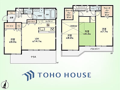 間取り:4LDK+小屋裏収納 建物面積101.54平米、土地面積127.00平米 間取り:4LDK+小屋裏収納 建物面積101.54平米、土地面積127.00平米