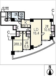 ザ・シーン城北アストロタワー 3LDKの間取図画像
