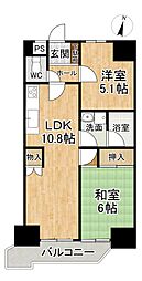 ネオハイツびわじま 2LDKの間取図画像