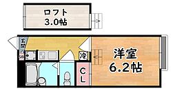 レオパレス六甲ガーデンズ 1Kの間取図画像