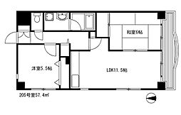 カサベルデ 2LDKの間取図画像