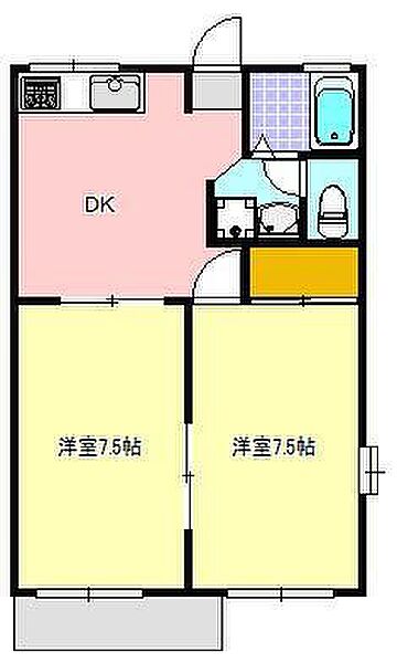 DUECASA 102｜静岡県焼津市五ケ堀之内(賃貸アパート2DK・1階・44.00㎡)の写真 その2