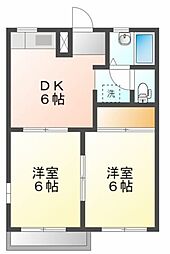 セレクト21B 2DKの間取図画像