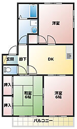 パストラルますだB 3DKの間取図画像
