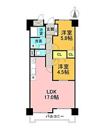 ロイヤルシャトー藤枝高洲 2LDKの間取図画像