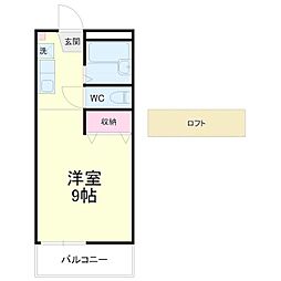シトラスコート 1Kの間取図画像