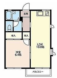 パークサイドハイツWA 1LDKの間取図画像