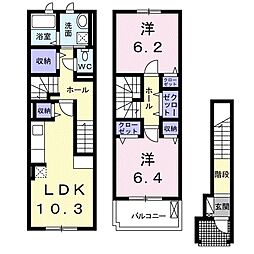 タカスサザンハイツ 2LDKの間取図画像