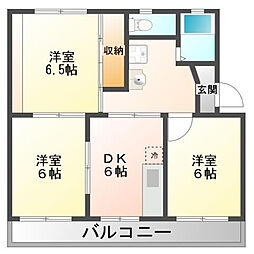 スカイハイツ 3DKの間取図画像