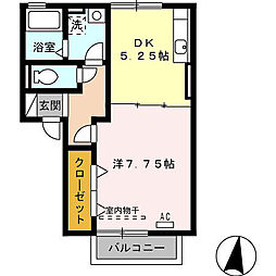 デルニエ5 1DKの間取図画像